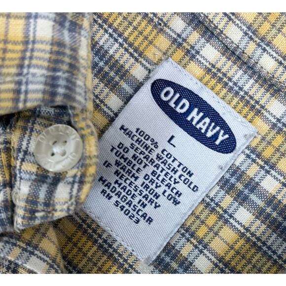 Old Navy Mens L Short Sleeve Button Down Cotton Plaid Shirt - Picture 3 of 4